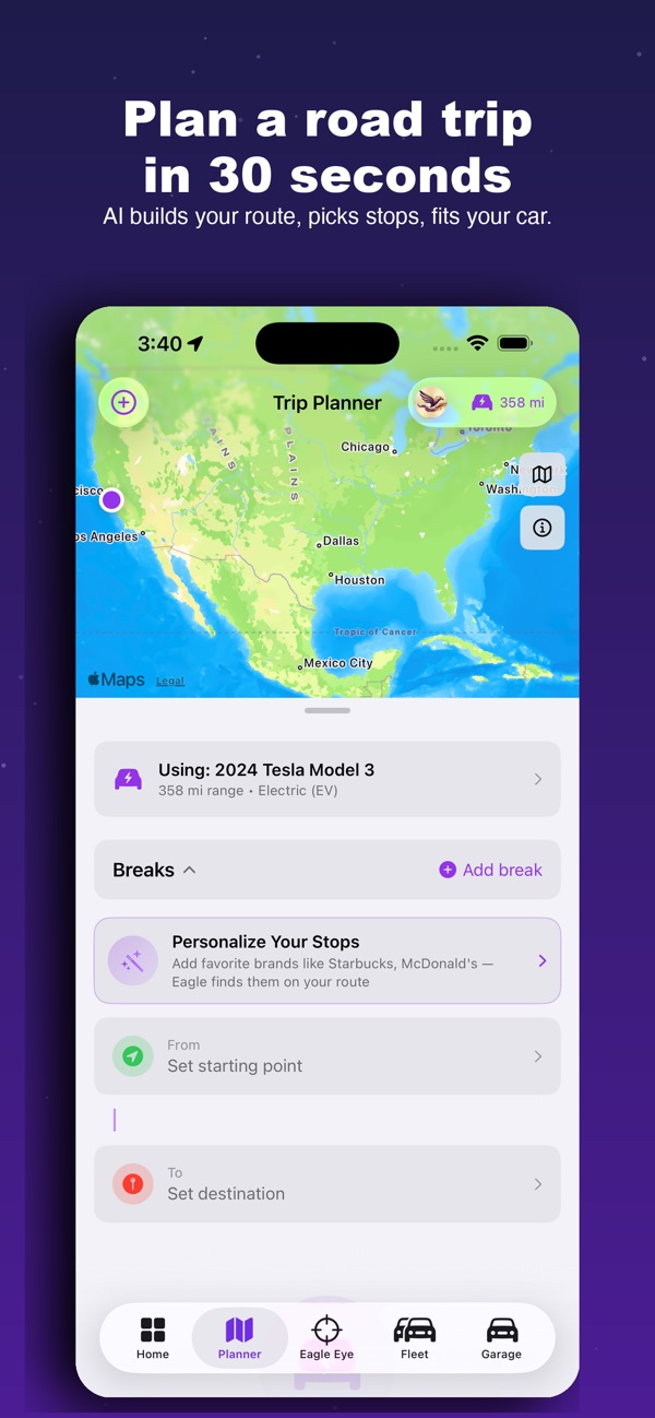 Plan a road trip in 30 seconds